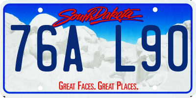 SD license plate 76AL90