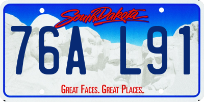 SD license plate 76AL91