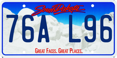 SD license plate 76AL96