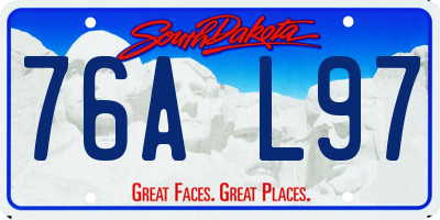 SD license plate 76AL97