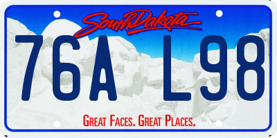 SD license plate 76AL98