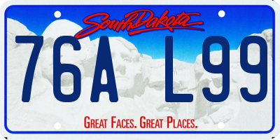 SD license plate 76AL99