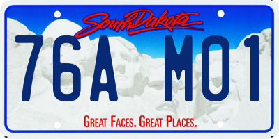 SD license plate 76AM01