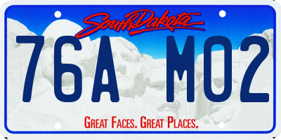 SD license plate 76AM02