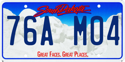 SD license plate 76AM04