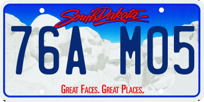 SD license plate 76AM05