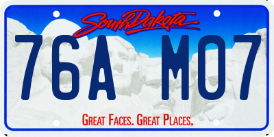 SD license plate 76AM07