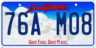 SD license plate 76AM08