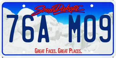 SD license plate 76AM09