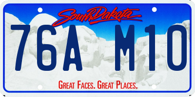 SD license plate 76AM10