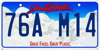SD license plate 76AM14