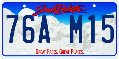 SD license plate 76AM15