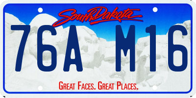 SD license plate 76AM16