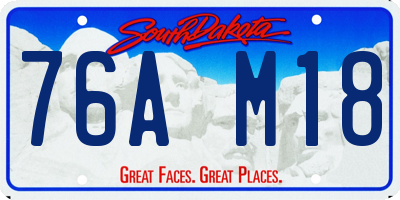 SD license plate 76AM18