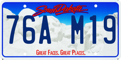 SD license plate 76AM19