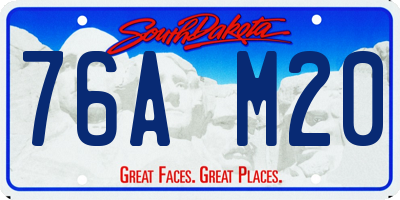 SD license plate 76AM20