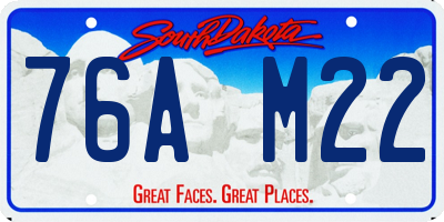 SD license plate 76AM22