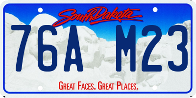 SD license plate 76AM23
