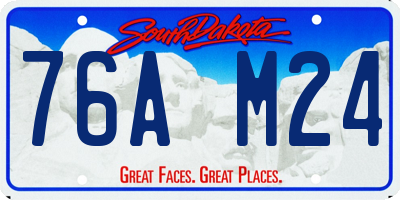 SD license plate 76AM24