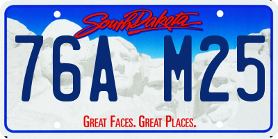 SD license plate 76AM25