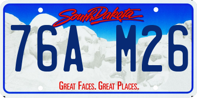 SD license plate 76AM26
