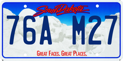 SD license plate 76AM27