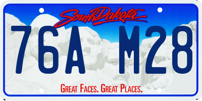 SD license plate 76AM28