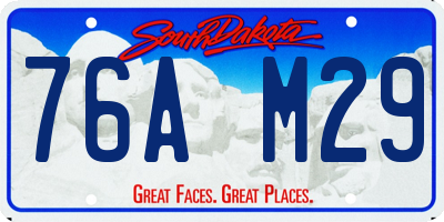 SD license plate 76AM29