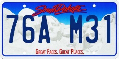 SD license plate 76AM31