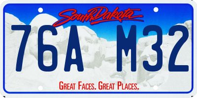 SD license plate 76AM32