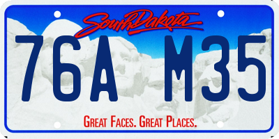 SD license plate 76AM35