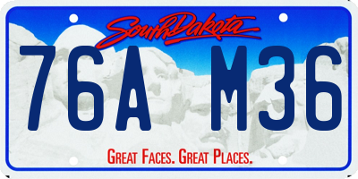 SD license plate 76AM36