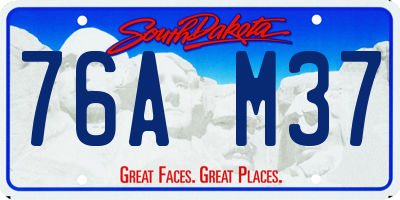 SD license plate 76AM37