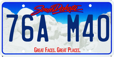 SD license plate 76AM40