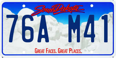 SD license plate 76AM41