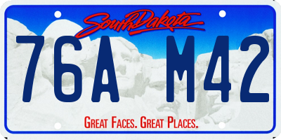 SD license plate 76AM42