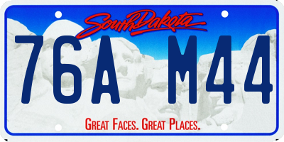 SD license plate 76AM44