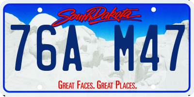 SD license plate 76AM47