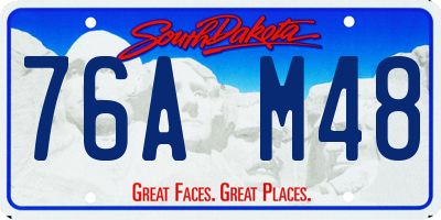SD license plate 76AM48