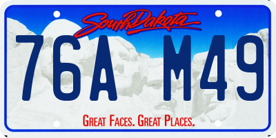 SD license plate 76AM49