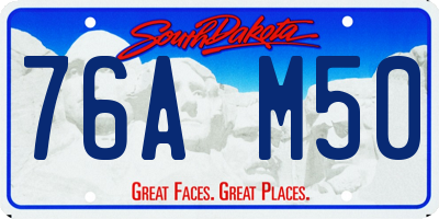 SD license plate 76AM50