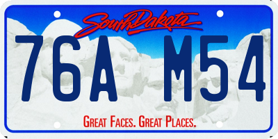 SD license plate 76AM54