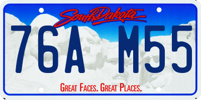 SD license plate 76AM55