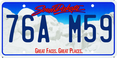 SD license plate 76AM59