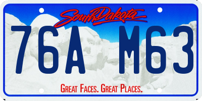 SD license plate 76AM63
