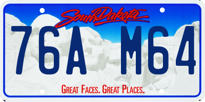 SD license plate 76AM64