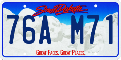 SD license plate 76AM71
