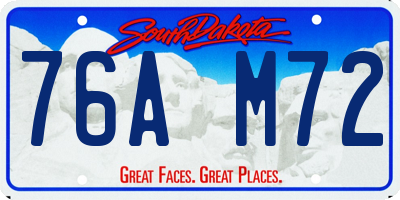 SD license plate 76AM72