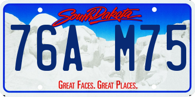 SD license plate 76AM75