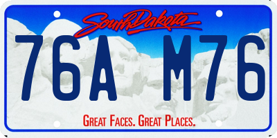 SD license plate 76AM76
